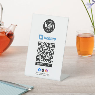 Scannen Sie, um das Venmo-QR-Code-Geschäftslogo zu Sockelschild
