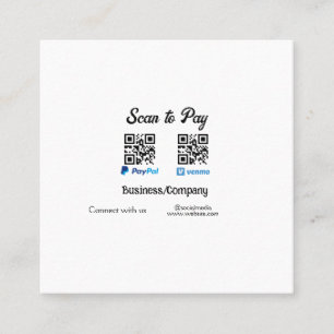 Scannen Sie, um den QR-Code PayPal Venmo zu bezahl Telefonnummerkarte