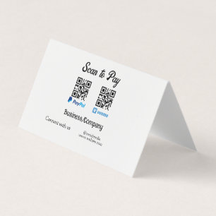 Scannen Sie, um den QR-Code PayPal Venmo zu bezahl Visitenkarten