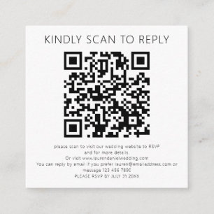 Scannen Sie, um den QR-Code Schwarz-weiß zu beantw Begleitkarte