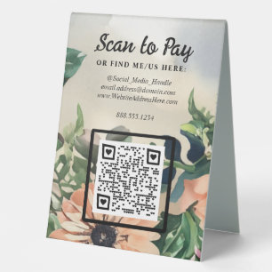 Scannen Sie, um den QR-Pop-Zulieferer zu bezahlen. Tischaufsteller