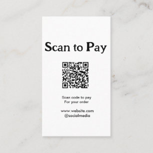 Scannen Sie, um für die Bestellung QR-Code auf der Visitenkarte