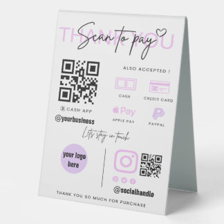 Scannen Sie, um QR-Code-Geschäftszeichen benutzerd Tischaufsteller
