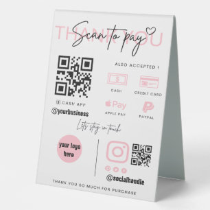 Scannen Sie, um QR-Code-Geschäftszeichen benutzerd Tischaufsteller