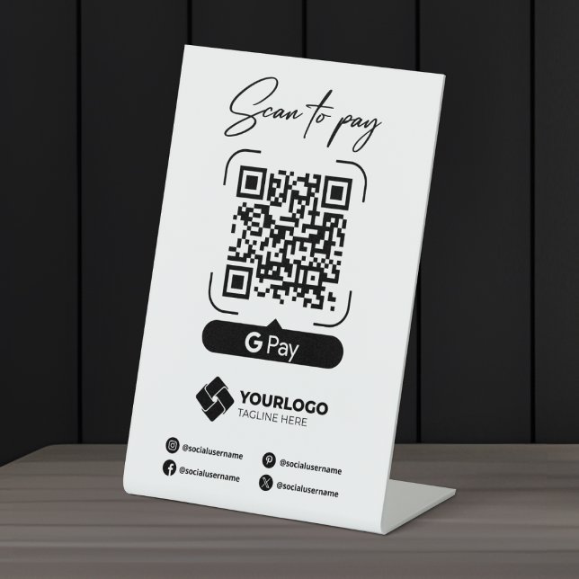Scannen Sie, um QR-Code zu bezahlen Google Pay Pay Sockelschild (Von Creator hochgeladen)
