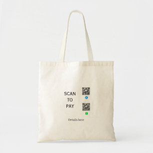 scannen Sie Venmo CashApp QR-Code-Details hier nam Tragetasche