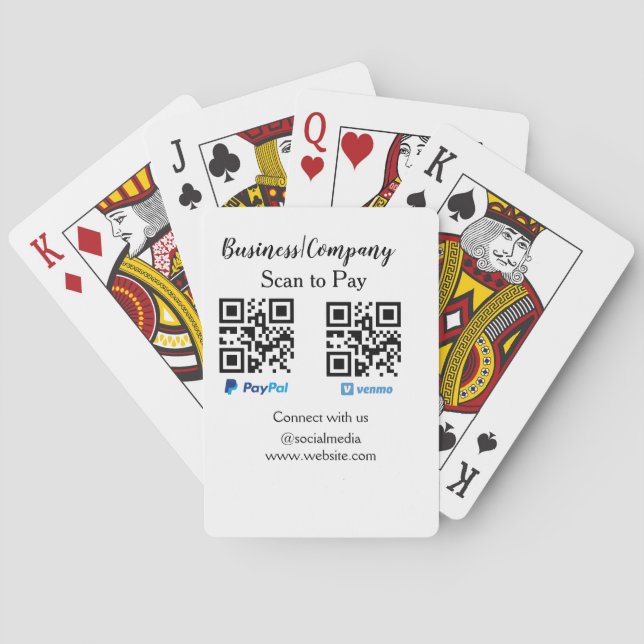 Scannen Sie zu zahlen q oder Code Paypal venmo Füg Spielkarten (Rückseite)