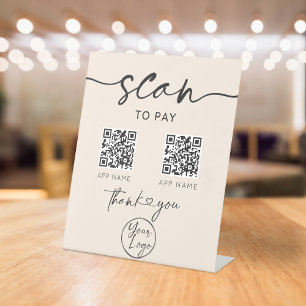 Scannen Sie zum Bezahlen des QR-Codes für das Endg Sockelschild