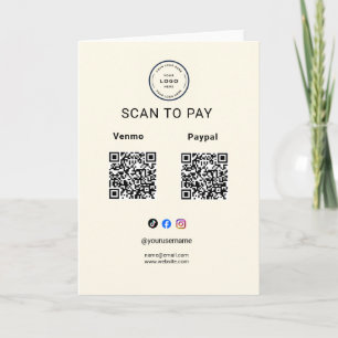 Scannen Sie zum Bezahlen Geschäft-Logo Qr-Code-Pod Karte