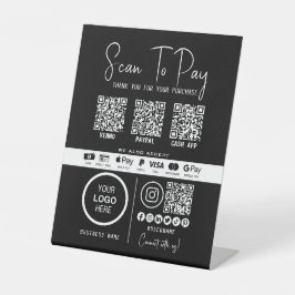 Scannen, um QR-Code-Zahlungen für Unternehmen zu b Sockelschild
