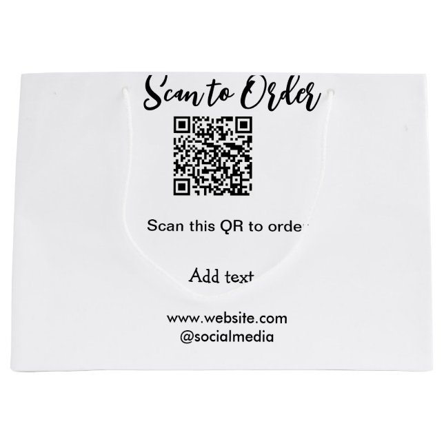 Scannen um QR-Code zu bestellen Website-E-Mail hin Große Geschenktüte (Vorderseite)