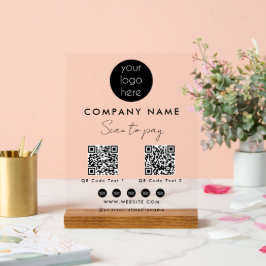Scannen von Firmenlogo für 2 QR Code Social Media Acrylschild