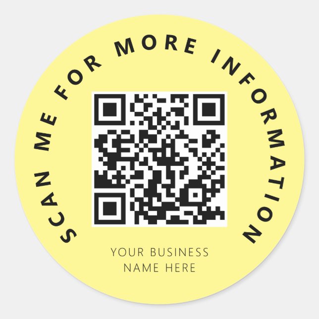 Scannen von gelbem QR-Code Runder Aufkleber (Vorderseite)
