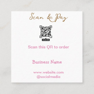 Scannen zum Bestellen QR-Code scannen Website-E-Ma Quadratische Visitenkarte