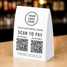 Scannen zum Bezahlen 2 QR-Codes Tischaufsteller