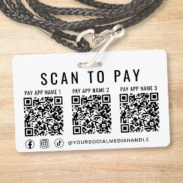 Scannen zum Bezahlen 3 Zahlungs-QR-Codes Soziale M Ausweis