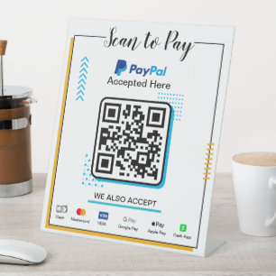 Scannen zum Bezahlen Geschäftsschild Paypal QR-C Sockelschild