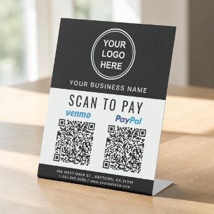 Scannen zum Bezahlen Paypal Venmo QR-Codes Logo Sc Sockelschild