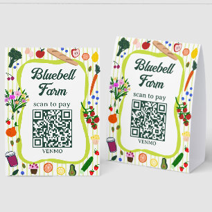 SCANNEN ZUM BEZAHLEN QR Bauernmarkt Marktstand CUS Tischaufsteller