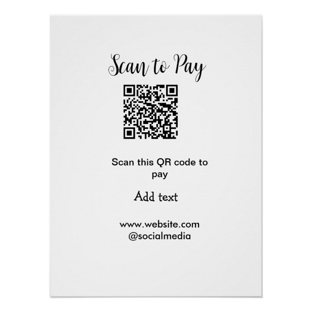 Scannen zum Bezahlen QR-Code scannen Website-E-Mai Poster (Vorderseite)