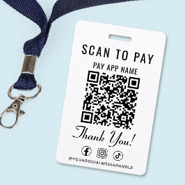 Scannen zum Bezahlen QR-Code Soziale Medien Ausweis