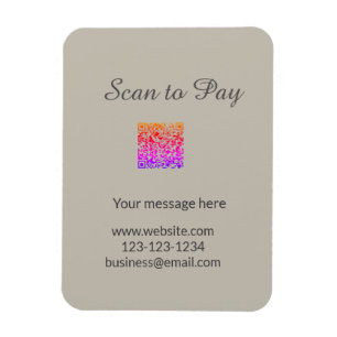 scannen zum Bezahlen QR-Logo Website E-Mail Geschä Magnet