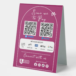 Scannen zur Bezahlung des Geschäftsschreibers | QR Tischaufsteller