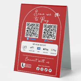 Scannen zur Bezahlung des Geschäftsschreibers | QR Tischaufsteller