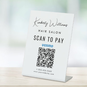 Scannen zur Bezahlung des QR-Codes für Venmo Sockelschild