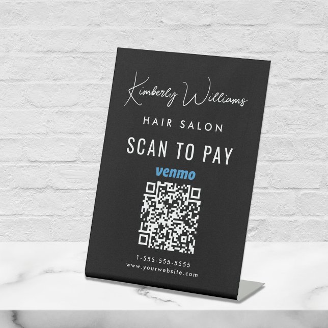 Scannen zur Bezahlung des QR-Codes für Venmo Sockelschild (A QR code sign to effortlessly connect your customers to your payment platforms)