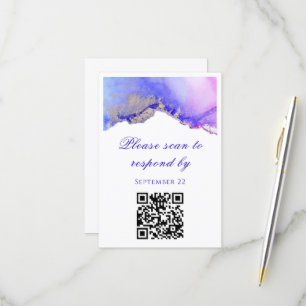Scannen zur Lila Hochzeitskarte RSVP Karte