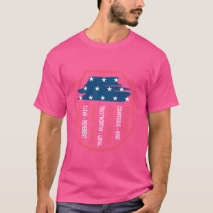 Scanner Leader Funny Scout Camping Camouflage US A T-Shirt