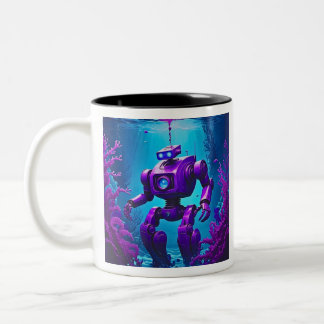 Scanner-Roboter unter Wasser Zweifarbige Tasse