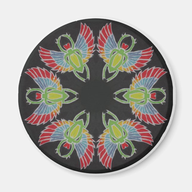 Scarab Batik Mandala Magnet (Vorne)