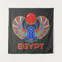 Scarab Égyptien Avec Le Mot Tapisserie Égyptienne