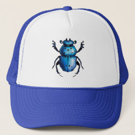 Scarab Käfer Art Blaues Insekt Entomologie Truckerkappe