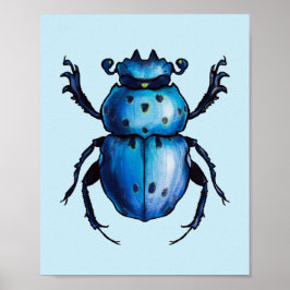 Scarab Käfer Art Blue Entomology Insekt Poster