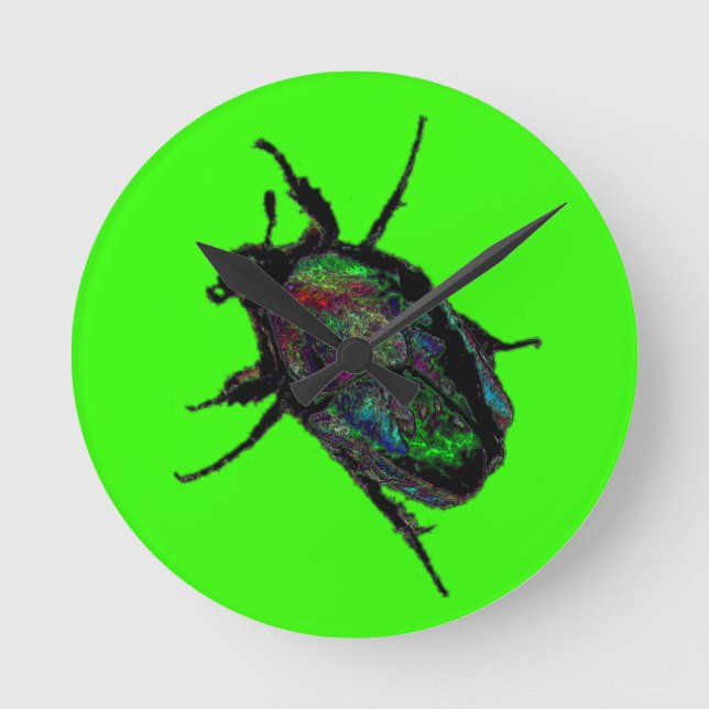 Scarab Käfer Runde Wanduhr (Vorderseite)