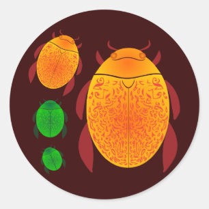 Scarab Käfer Runder Aufkleber