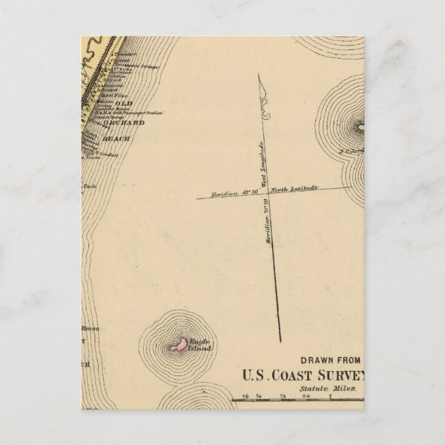 Scarborough, Old Orchard, Saco, Biddeford Postkarte (Vorderseite)