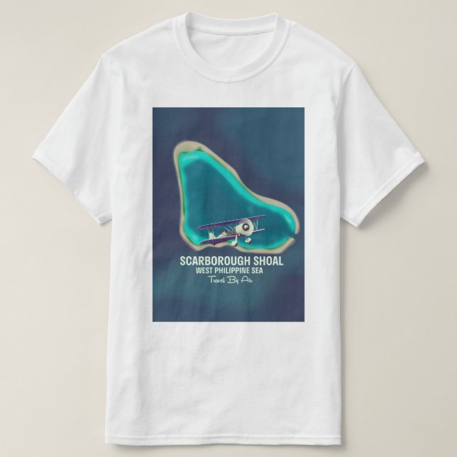 Scarborough Shoal West Philippinen Sea Map T-Shirt (Design vorne)