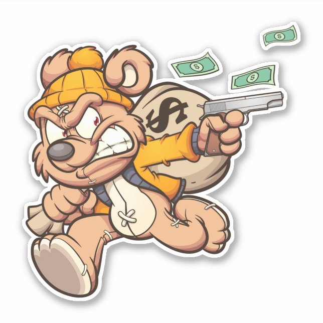 Scare Bear - Dieb-Sticker Aufkleber (Vorderseite)