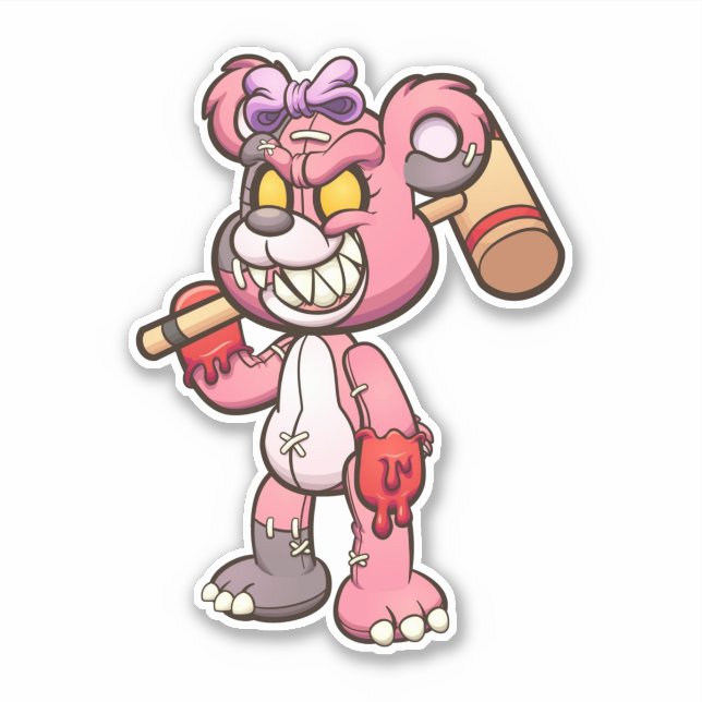 Scare Bear - Zombie-Aufkleber Aufkleber (Vorderseite)