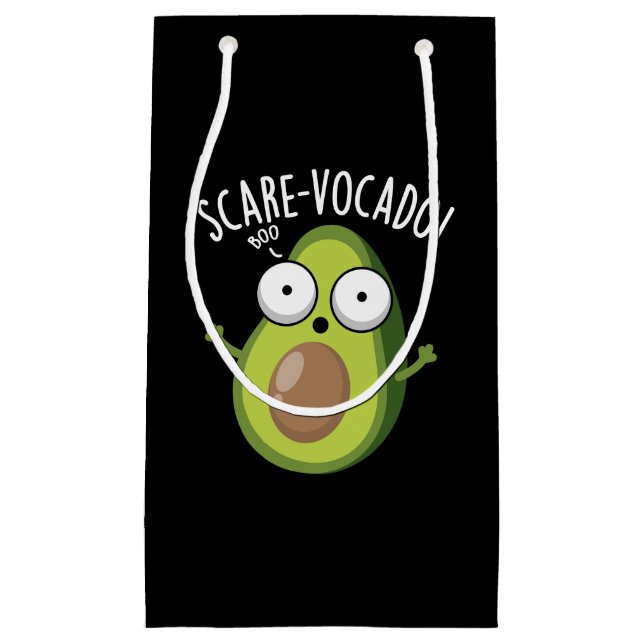 Scare-vocaco Funny Avocado Pun Dark BG Kleine Geschenktüte (Vorderseite)