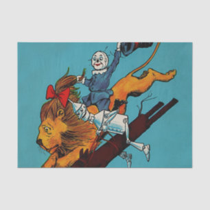 "Scarecrow and Cofeis Lion" von John R Neill Seidenpapier