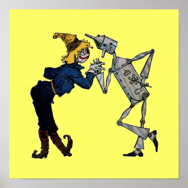 Scarecrow and Tin Man Canvas Print Poster (Vorne)