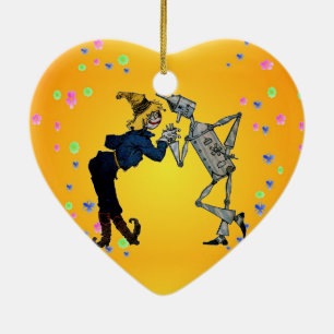 Scarecrow and Tin Man Keramikornament