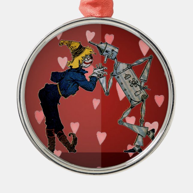 Scarecrow and Tin Man Silbernes Ornament (Vorne)