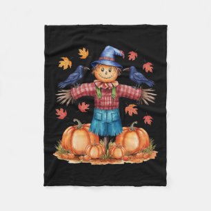 Scarecrow Autumn Hello Fall Pumpkin Thanksgiving H Fleecedecke