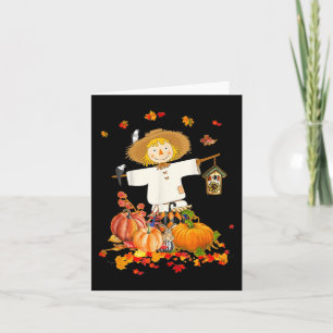 Scarecrow Autumn Hello Fall Pumpkin Thanksgiving H Karte